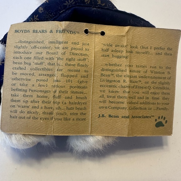 1999 Vintage Boyds Bear J.B. Bean and Associates Mindy Small L/E stuffed animal - Picture 6 of 6